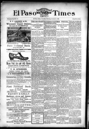 Primary view of object titled 'El Paso International Daily Times (El Paso, Tex.), Vol. Fifteenth Year, No. 259, Ed. 1 Thursday, October 31, 1895'.