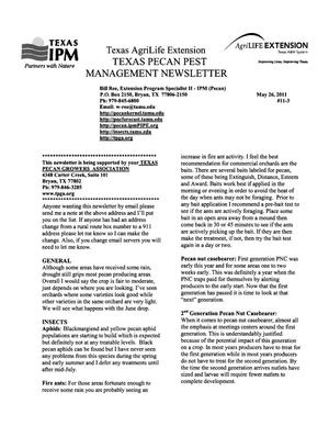 Primary view of object titled 'Texas Pecan Pest Management Newsletter, Volume 11, Number 3, May 2011'.