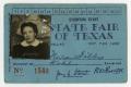 Text: [State Fair of Texas Exhibitor's Ticket for Nora Gibbs]