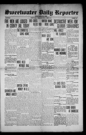 Primary view of object titled 'Sweetwater Daily Reporter (Sweetwater, Tex.), Vol. 3, No. 885, Ed. 1 Wednesday, June 20, 1917'.