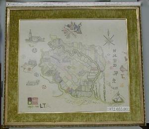 Primary view of object titled '[Needle point picture of a map of Austin's Old 300 Colony.]'.