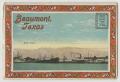 Postcard: [Postcard of Drawing of River in Beaumont With Boats]