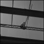 Photograph: [Workman on Steel Girders of Jay-Rollins Library]