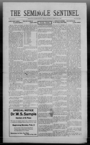 Primary view of object titled 'The Seminole Sentinel (Seminole, Tex.), Vol. 15, No. 45, Ed. 1 Thursday, February 2, 1922'.