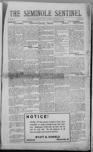 Primary view of object titled 'The Seminole Sentinel (Seminole, Tex.), Vol. 18, No. 26, Ed. 1 Thursday, September 18, 1924'.
