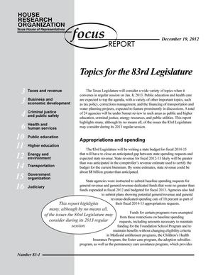 Primary view of object titled 'Focus Report, Volume 83, Number 1, December 19, 2012'.