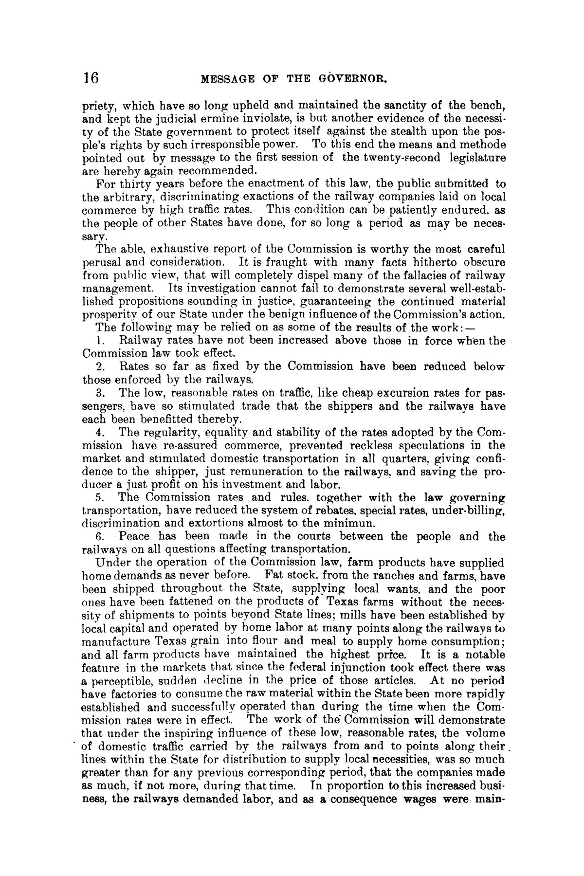 Message of Gov. J. S. Hogg to the twenty-third Legislature of Texas.
                                                
                                                    [Sequence #]: 16 of 28
                                                