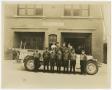 Photograph: [Photograph of Firemen and Truck by Station No. 5]