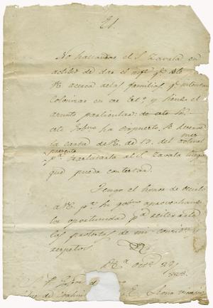 Primary view of object titled '[Letter from Jose Maria Viesca: October 29, 1828]'.