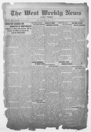 Primary view of object titled 'The West Weekly News and Times. (West, Tex.), Vol. 10, No. 13, Ed. 1 Friday, January 3, 1919'.