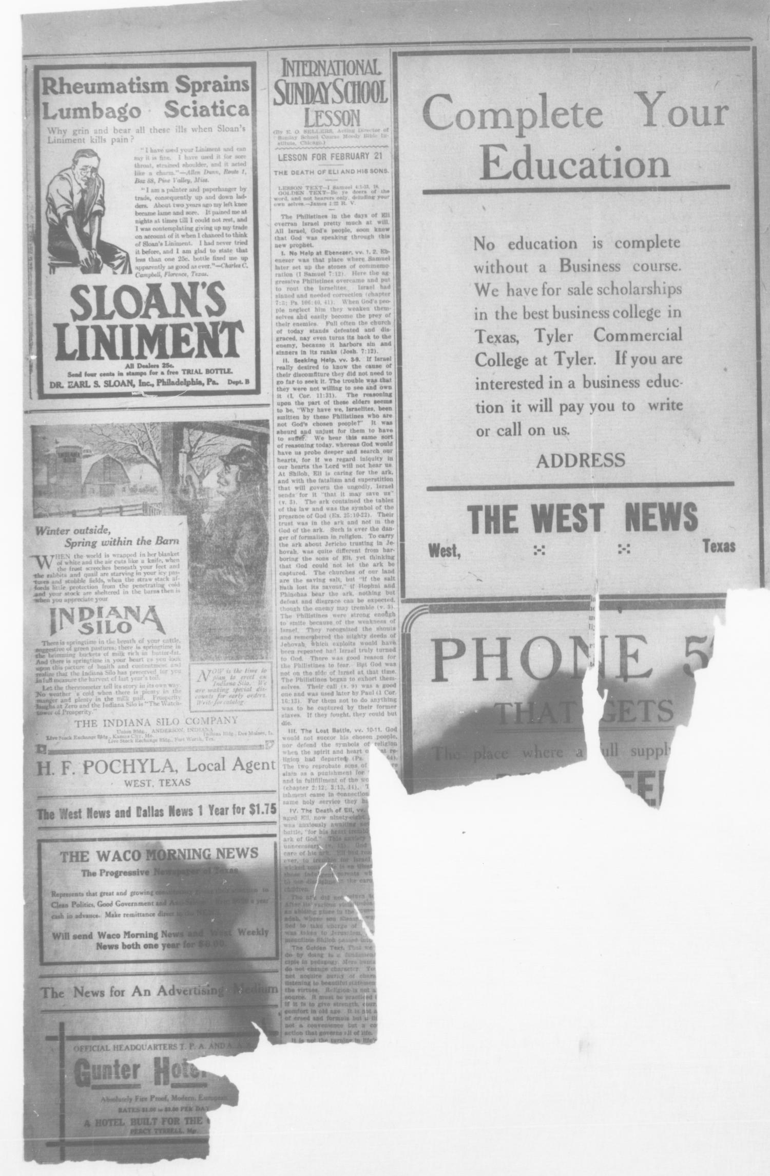 The West Weekly News and Times. (West, Tex.), Vol. 6, No. 20, Ed. 1 Friday, February 19, 1915
                                                
                                                    [Sequence #]: 2 of 8
                                                