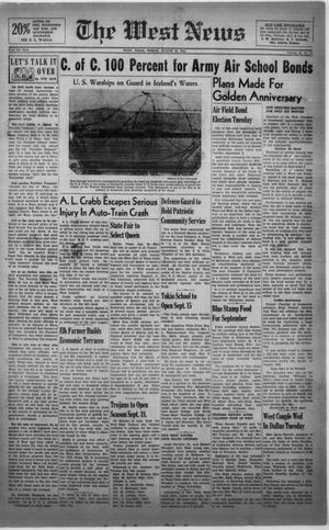 Primary view of object titled 'The West News (West, Tex.), Vol. 52, No. 13, Ed. 1 Friday, August 29, 1941'.