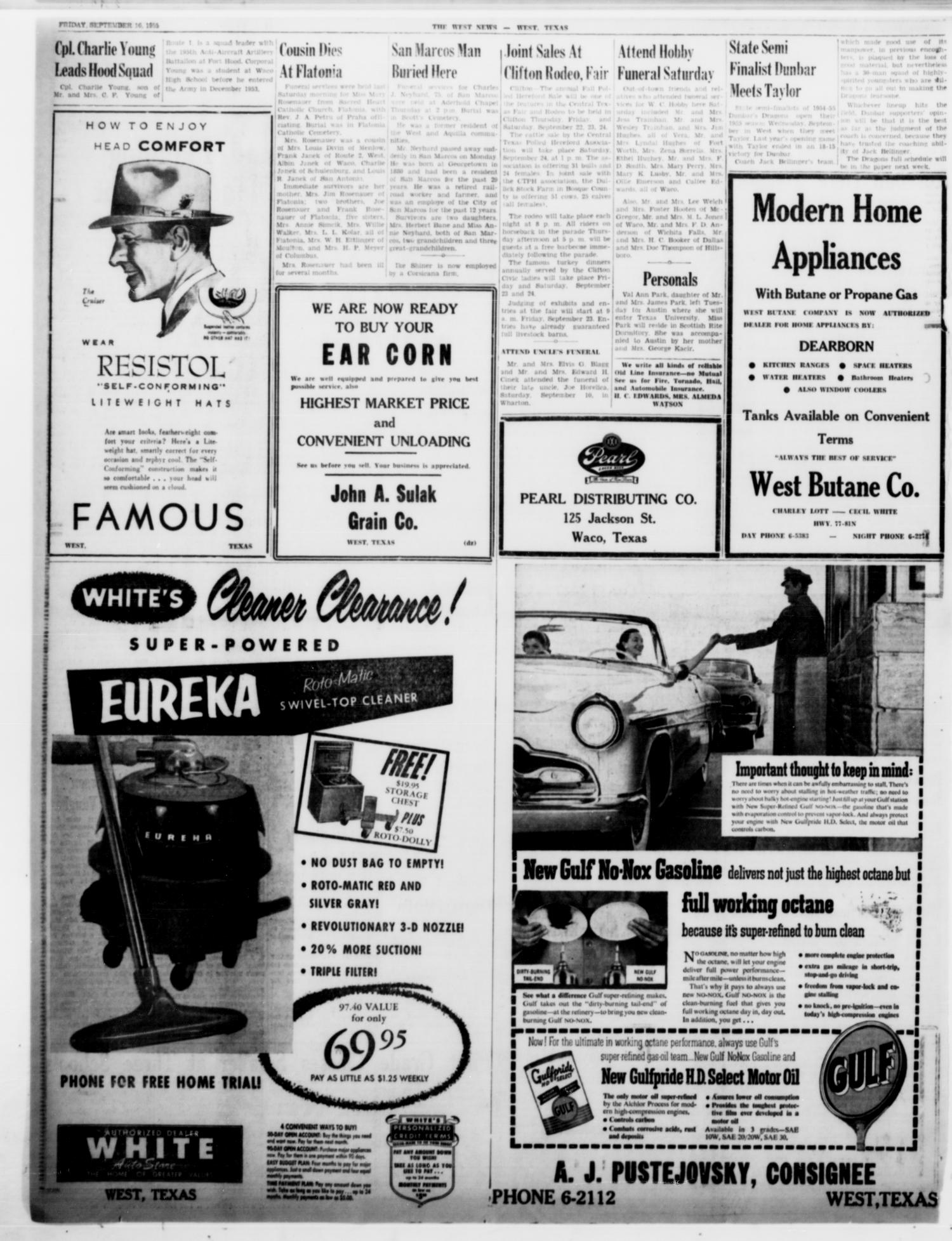 The West News (West, Tex.), Vol. 65, No. 19, Ed. 1 Friday, September 16, 1955
                                                
                                                    [Sequence #]: 2 of 6
                                                