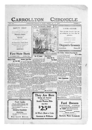 Primary view of object titled 'Carrollton Chronicle (Carrollton, Tex.), Vol. 19, No. 9, Ed. 1 Friday, January 26, 1923'.