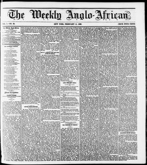 Primary view of object titled 'The Weekly Anglo-African. (New York [N.Y.]), Vol. 1, No. 30, Ed. 1 Saturday, February 11, 1860'.