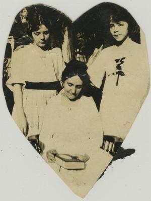 Primary view of object titled '[Heart-shaped Photograph of Three Women]'.