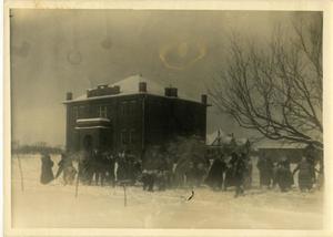 Primary view of object titled '[Photograph of Snowball Fight]'.