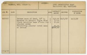 Primary view of object titled '[Client Card: Mrs. Allan L. Berman]'.