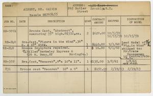 Primary view of object titled '[Client Card: Mr. Calvin Albert]'.