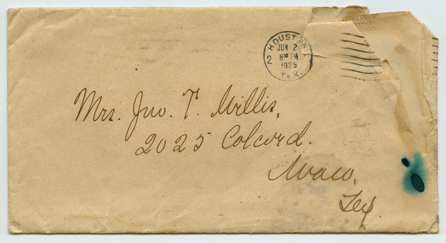 [Envelope to Clara Willis]
                                                
                                                    [Sequence #]: 1 of 2
                                                