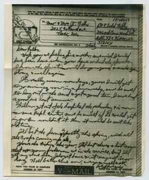 Primary view of object titled '[Letter from John Todd Willis, Jr. to his Parents, May 8, 1944]'.