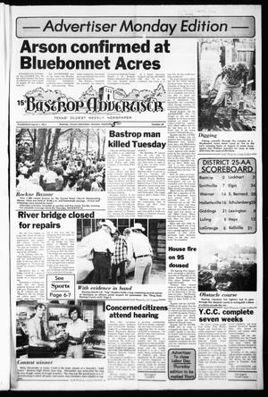 Primary view of object titled 'Bastrop Advertiser (Bastrop, Tex.), No. 28, Ed. 1 Monday, September 5, 1977'.
