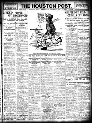 Primary view of object titled 'The Houston Post. (Houston, Tex.), Vol. 26, Ed. 1 Wednesday, October 12, 1910'.