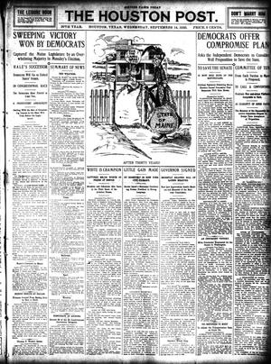 Primary view of object titled 'The Houston Post. (Houston, Tex.), Vol. 26, Ed. 1 Wednesday, September 14, 1910'.
