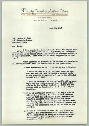 Primary view of object titled '[Letter from Oliver R. Harms to George J. Beto, June 19, 1948]'.
