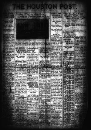 Primary view of object titled 'The Houston Post. (Houston, Tex.), Vol. 36, No. 149, Ed. 1 Monday, August 30, 1920'.