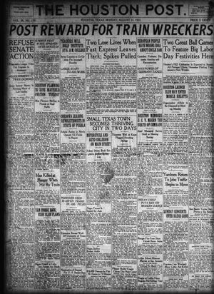 Primary view of object titled 'The Houston Post. (Houston, Tex.), Vol. 38, No. 139, Ed. 1 Monday, August 21, 1922'.