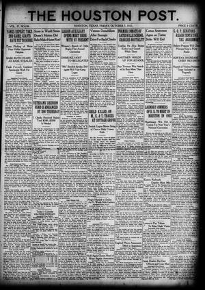 Primary view of object titled 'The Houston Post. (Houston, Tex.), Vol. 37, No. 186, Ed. 1 Friday, October 7, 1921'.