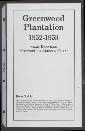 Primary view of object titled '[Greenwood Plantation Accounts: 1852-1853]'.