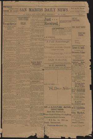 Primary view of object titled 'San Marcos Daily News. (San Marcos, Tex.), Vol. 1, No. 113, Ed. 1 Wednesday, May 6, 1896'.