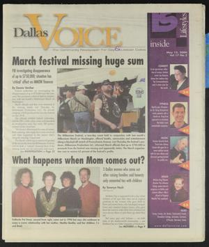 Primary view of object titled 'Dallas Voice (Dallas, Tex.), Vol. 17, No. 2, Ed. 1 Friday, May 12, 2000'.