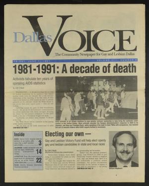 Primary view of object titled 'Dallas Voice (Dallas, Tex.), Vol. 8, No. 6, Ed. 1 Friday, June 7, 1991'.