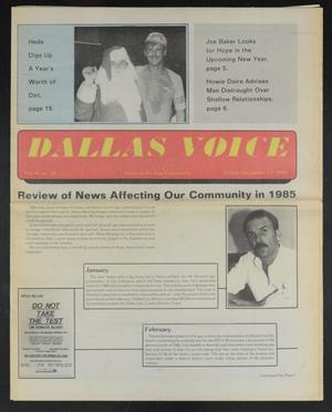 Primary view of object titled 'Dallas Voice (Dallas, Tex.), Vol. 2, No. 34, Ed. 1 Friday, December 27, 1985'.