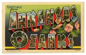 Primary view of object titled '[Postcard of the Arkansas Ozarks]'.