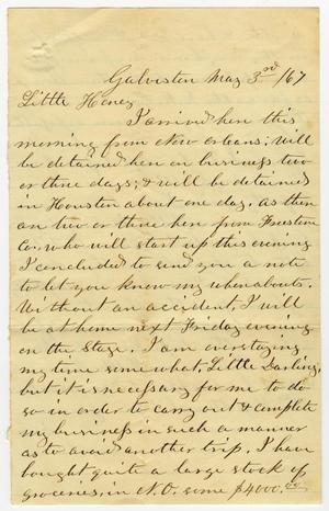 Primary view of object titled '[Letter from L. D. Bradley to Minnie Bradley - May 3, 1867]'.