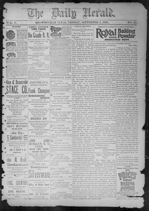 Primary view of object titled 'The Daily Herald (Brownsville, Tex.), Vol. 5, No. 54, Ed. 1, Friday, September 4, 1896'.