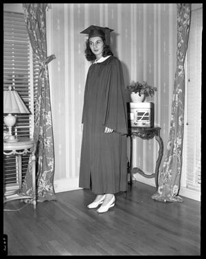 Primary view of object titled '[Woman Wearing Cap and Gown]'.