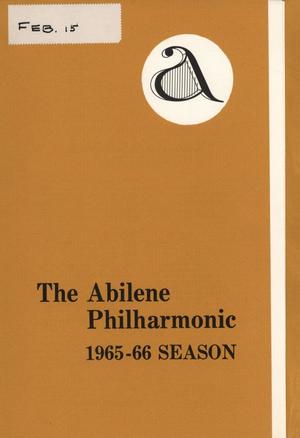 Primary view of object titled 'Abilene Philharmonic Playbill: February 15, 1966'.