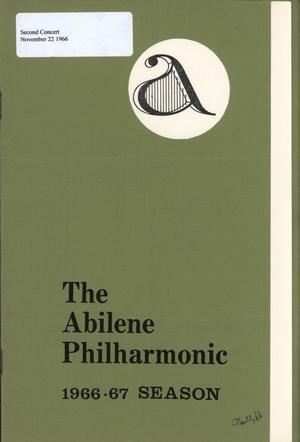 Primary view of object titled 'Abilene Philharmonic Playbill: November 22, 1966'.