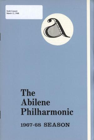 Primary view of object titled 'Abilene Philharmonic Playbill: March 12th, 1968'.