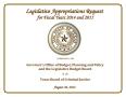 Thumbnail image of item number 1 in: 'Texas Board of Criminal Justice Requests for Legislative Appropriations: Fiscal Years 2014 and 2015'.