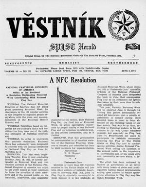 Primary view of object titled 'Věstník (West, Tex.), Vol. 59, No. 22, Ed. 1 Wednesday, June 2, 1971'.