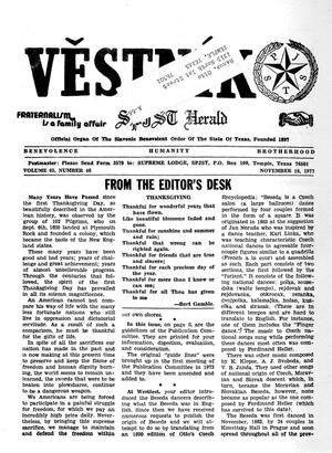 Primary view of object titled 'Věstník (West, Tex.), Vol. 65, No. 46, Ed. 1 Wednesday, November 16, 1977'.