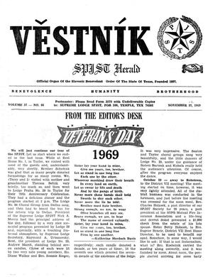 Primary view of object titled 'Věstník (West, Tex.), Vol. 57, No. 46, Ed. 1 Wednesday, November 12, 1969'.