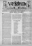 Newspaper: Věstník (West, Tex.), Vol. 32, No. 39, Ed. 1 Wednesday, September 27,…