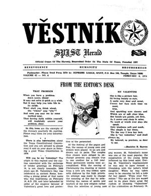 Primary view of object titled 'Věstník (West, Tex.), Vol. 62, No. 6, Ed. 1 Wednesday, February 6, 1974'.